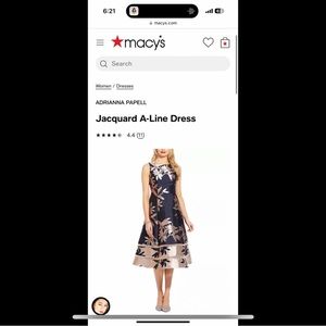 ADRIANNA PAPELL Jacquard A-Line Dress new